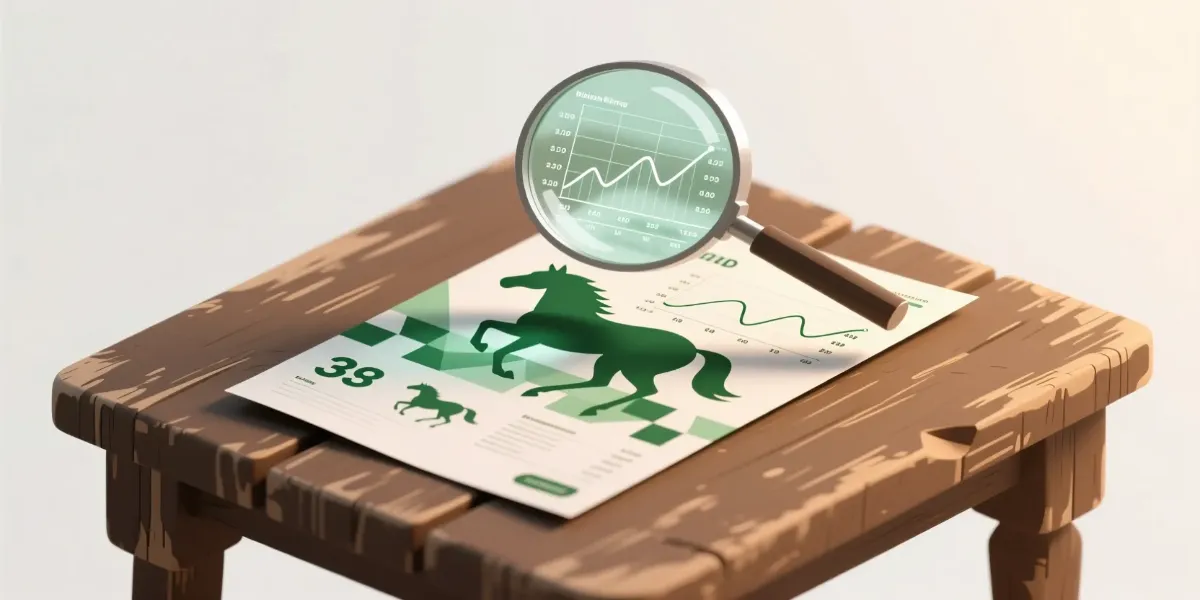 Guía completa para leer y analizar programas de carreras de caballos con lupa revelando datos y estadísticas