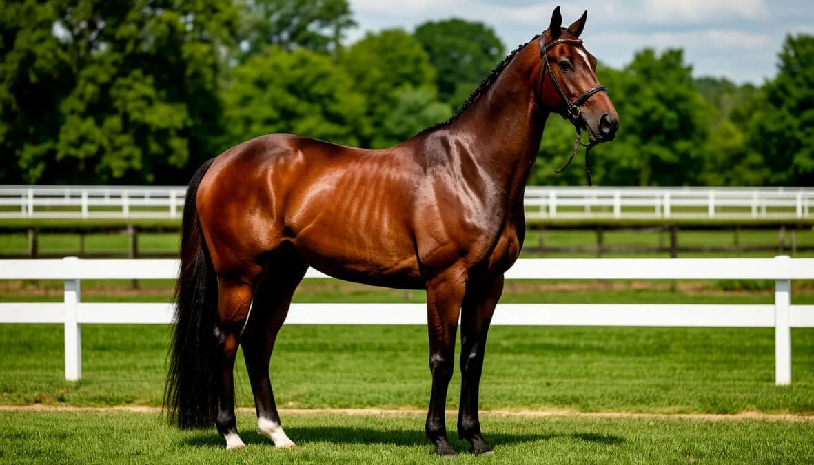 Semental Pura Sangre de élite en un criadero de prestigio