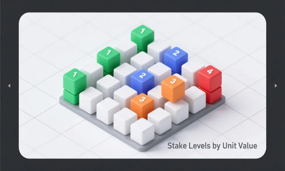 Diagrama visual del sistema de 100 unidades para gestión profesional de apuestas con diferentes niveles de stake