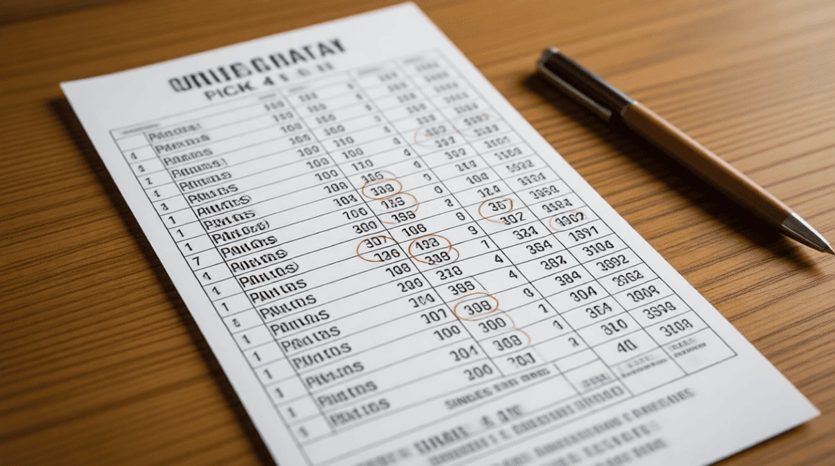 Ticket de apuestas hípicas mostrando combinaciones de Pick 4 con selecciones múltiples